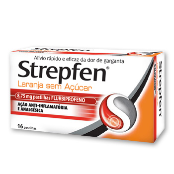 Strepfen Laranja sem açúcar, 8,75 mg x 16 pst