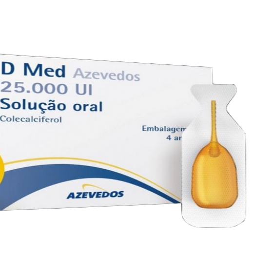 D Med Azevedos, 25000 UI/1 mL x 4 sol oral amp