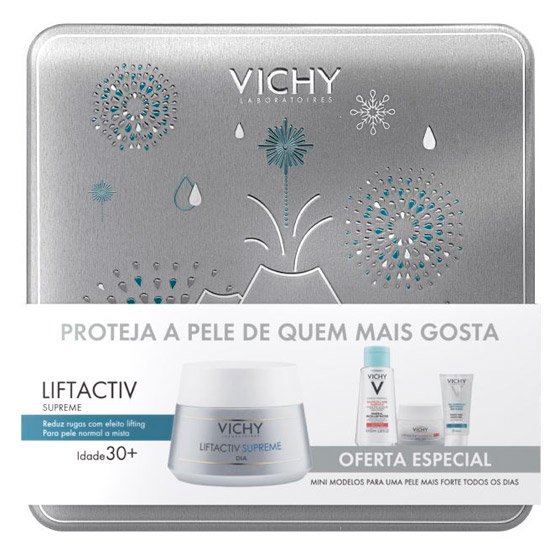 Vichy Liftactiv Supreme Creme pele normal a mista 50 ml com Oferta de Supreme Creme SPF30 15 ml + Pureté Thermale Água micelar 100 ml + Gel hidroalcoólico 50 ml