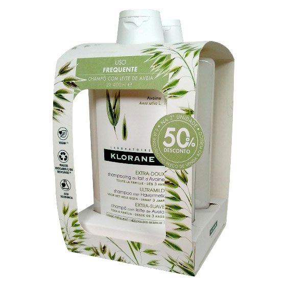 Klorane Duo Champô Uso Frequente 2 x 400 ml