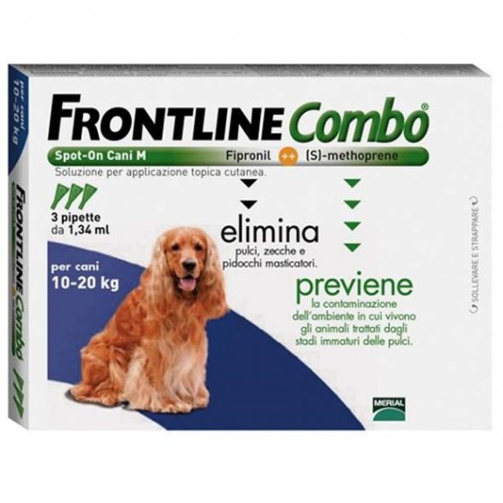 Frontline Combo Sol Cao 10-20kg 1,34mlx3 sol unção punctif VET