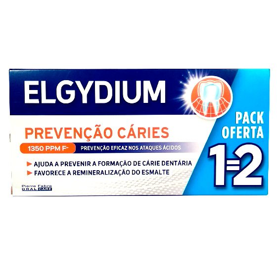 Elgydium Prevenção Cáries Duo pasta dentífrica 2 x 75 ml com Oferta de 2ª Embalagem